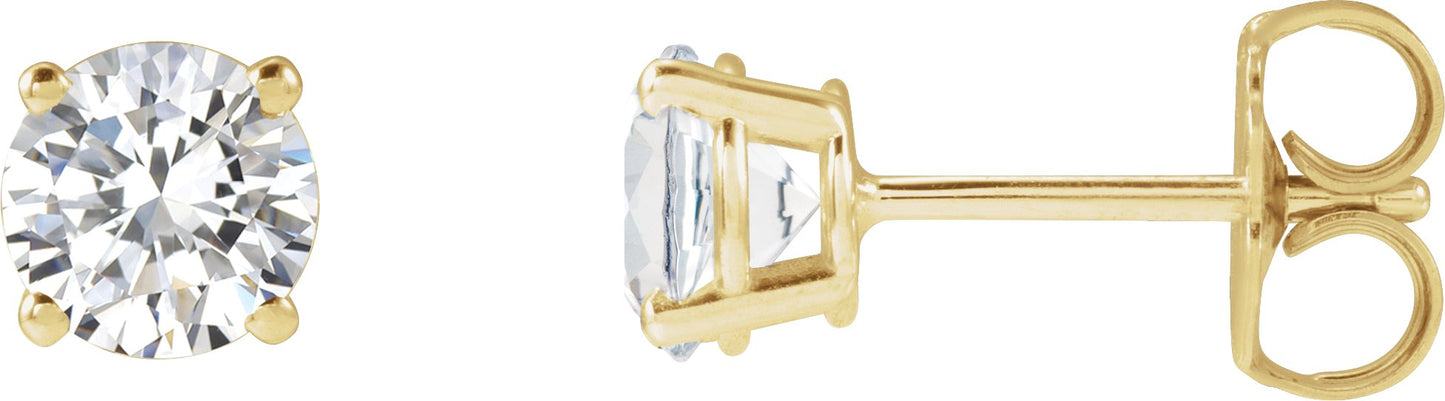 Round 4-Prong Stud Earrings - Lab Diamond