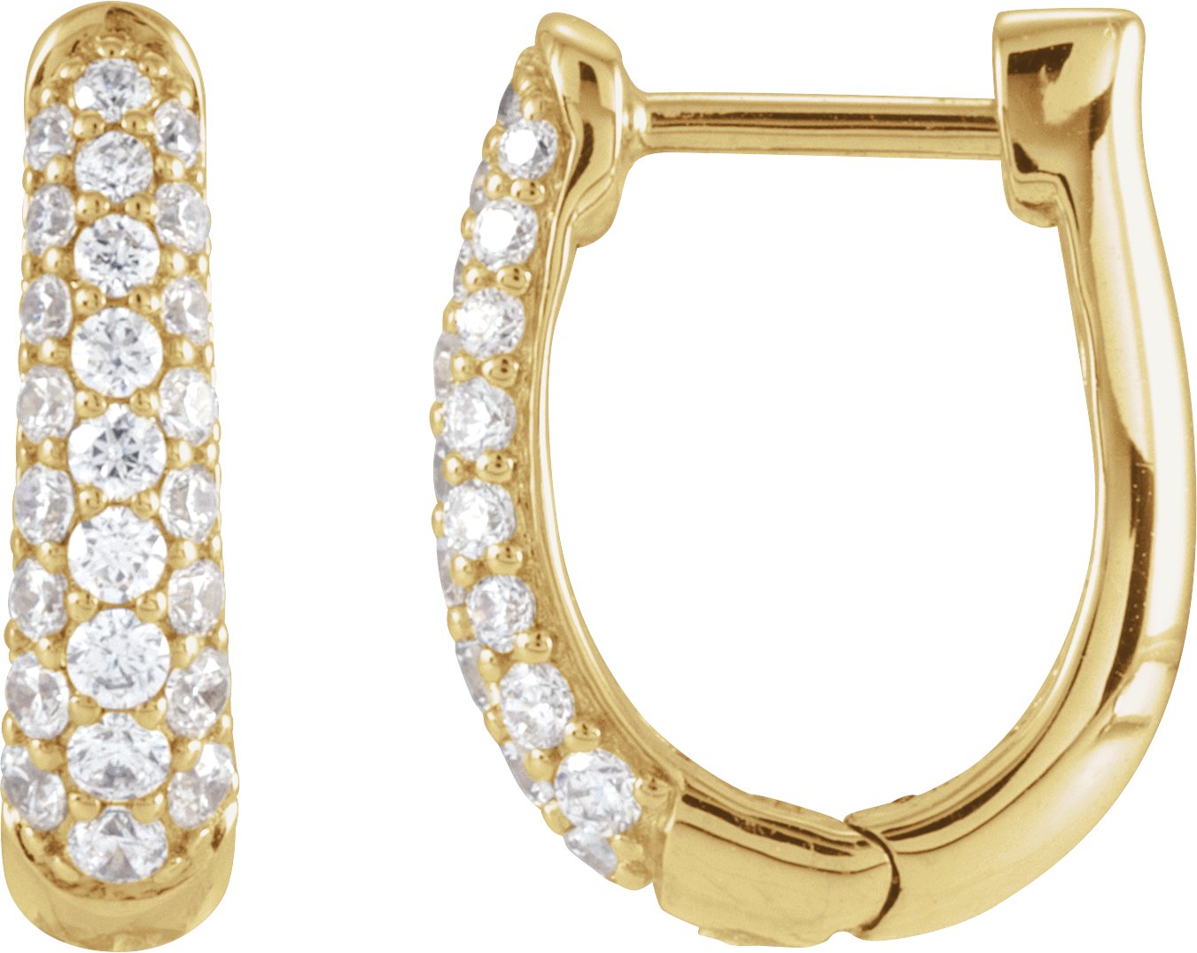 Accented Hoop Earrings - Natural Diamond