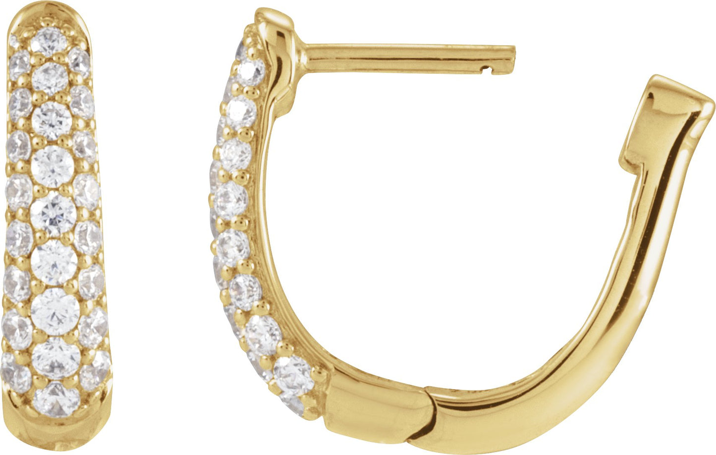 Accented Hoop Earrings - Natural Diamond