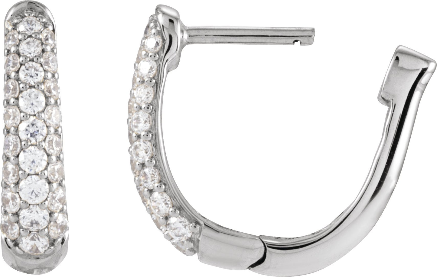 Accented Hoop Earrings - Natural Diamond