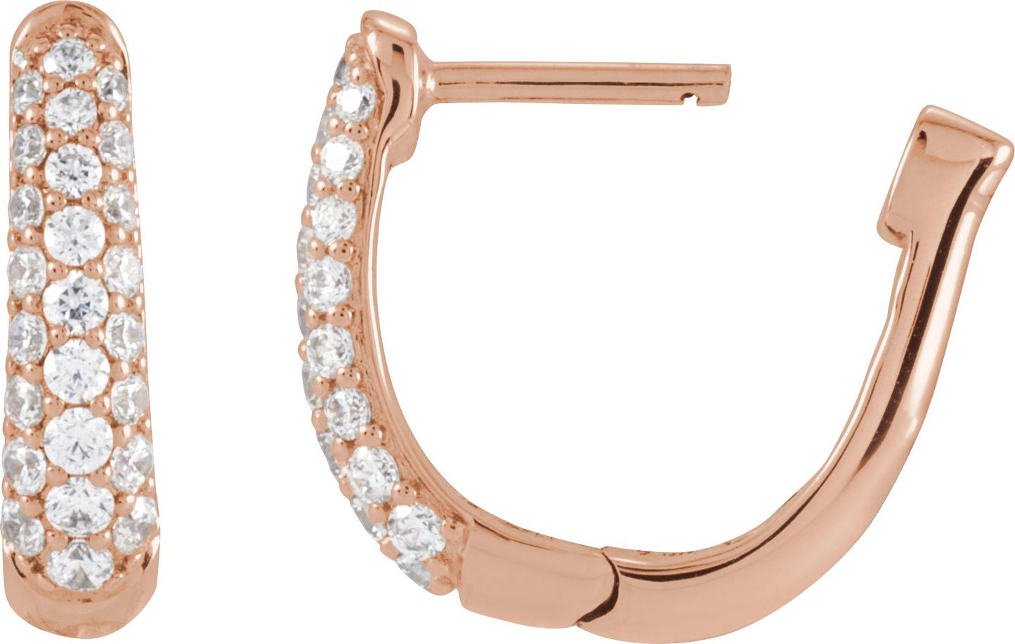 Accented Hoop Earrings - Natural Diamond