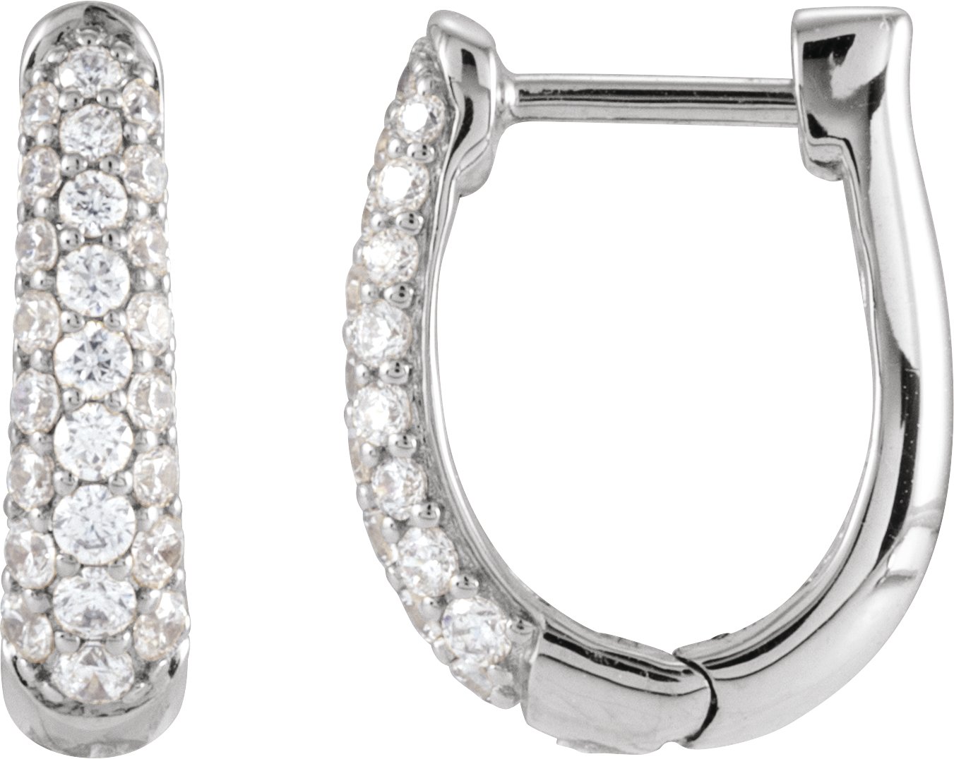 Accented Hoop Earrings - Natural Diamond