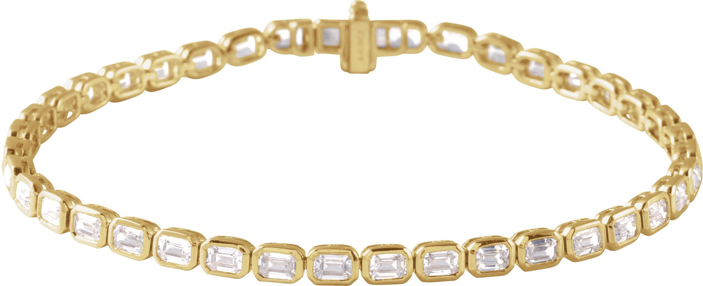 Emerald Cut Lab Diamond Tennis Bracelet