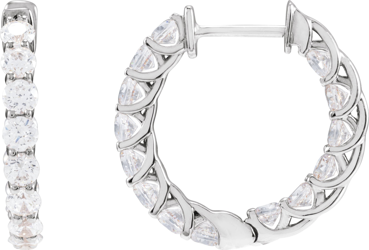 Inside-Outside Hoop Earrings - Natural Diamond