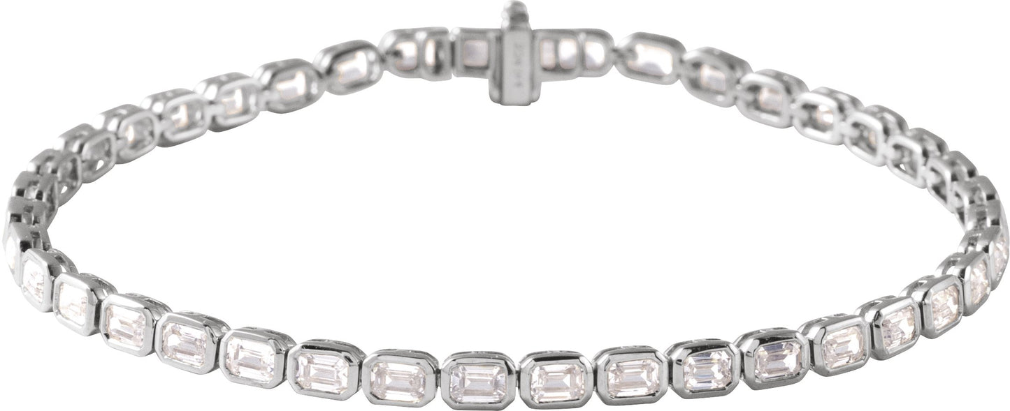 Emerald Cut Lab Diamond Tennis Bracelet