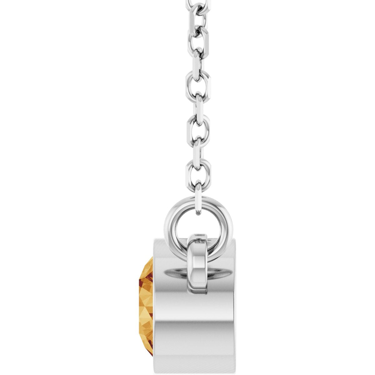 Bezel-Set Solitaire Birthstone Necklace - Natural Citrine