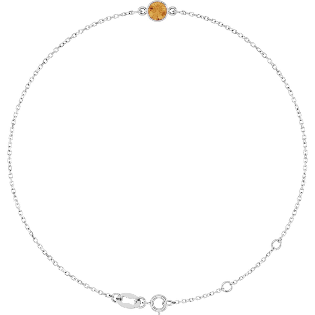 Bezel-Set Natural Citrine Link Bracelet