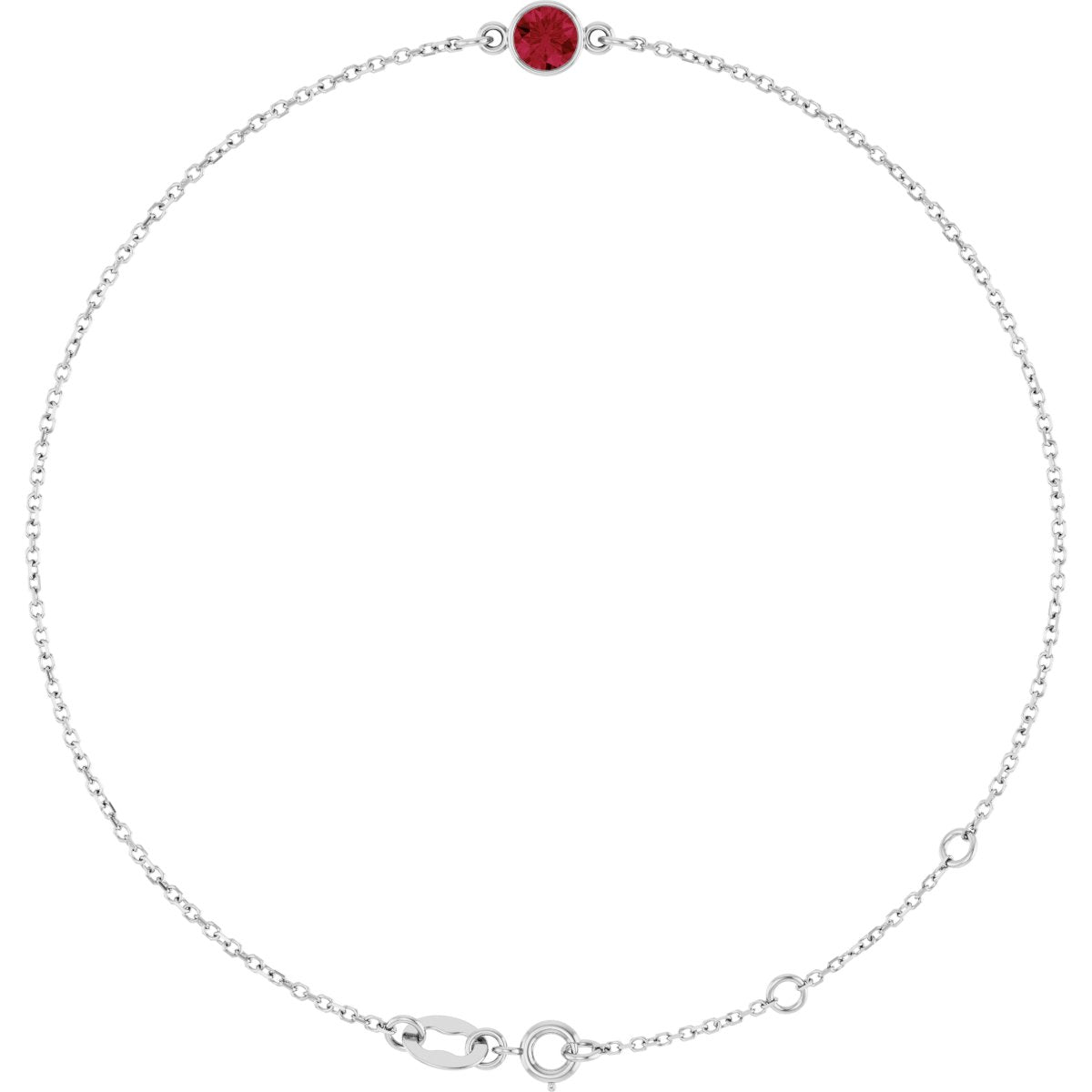 Bezel-Set Natural Ruby Link Bracelet