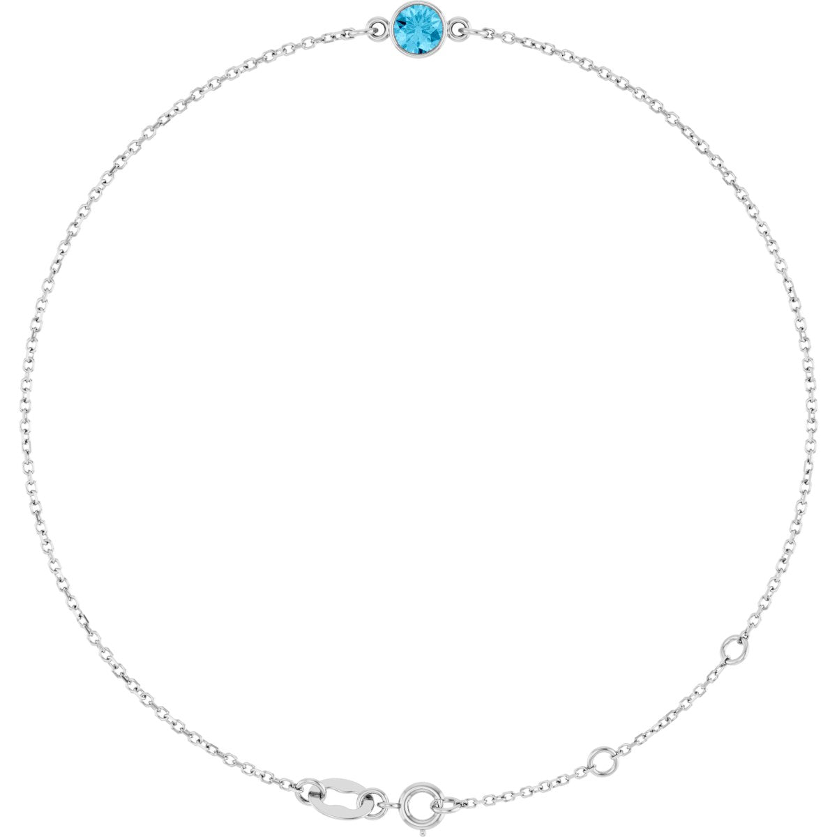 Bezel-Set Natural Aquamarine Link Bracelet