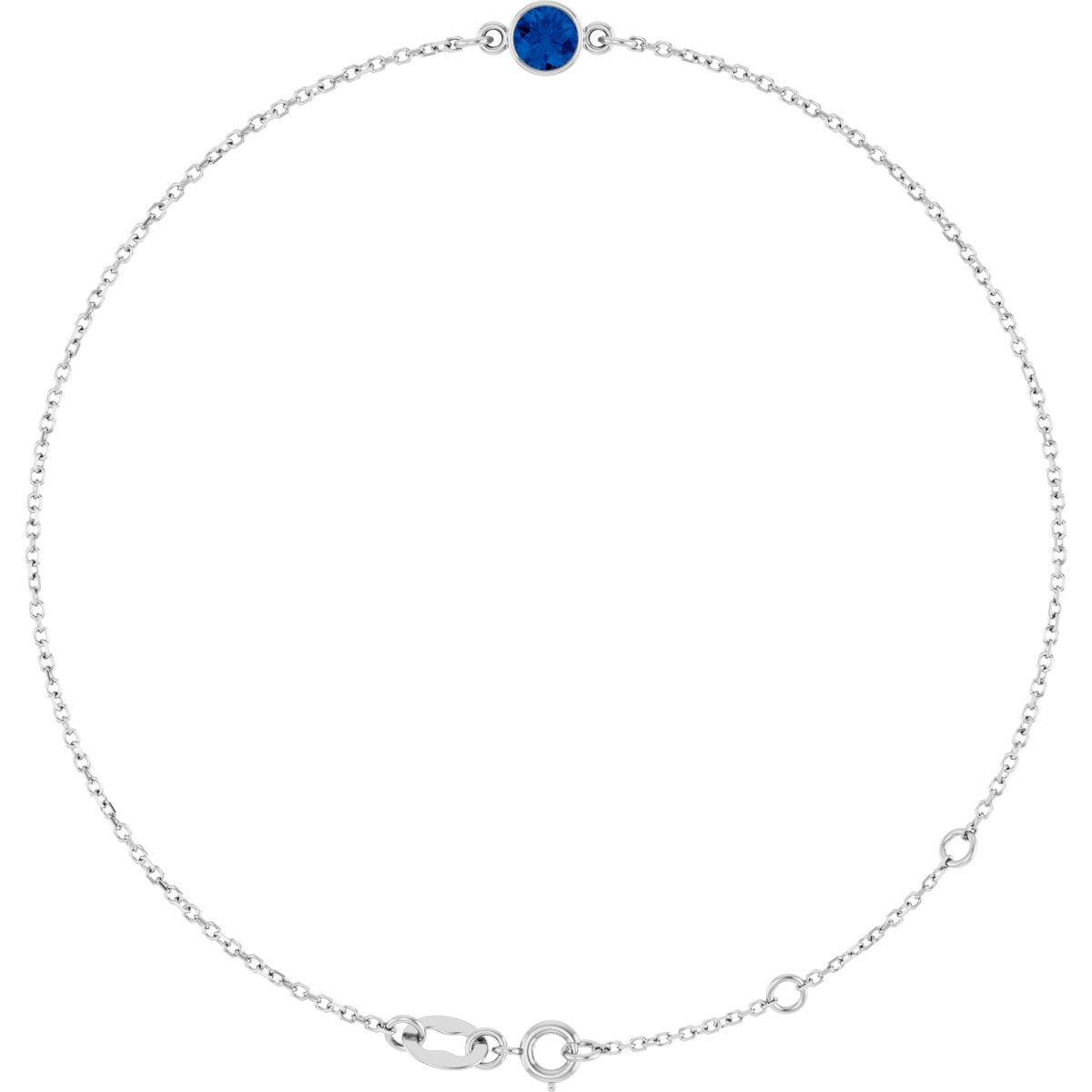 Bezel-Set Natural Blue Sapphire Link Bracelet