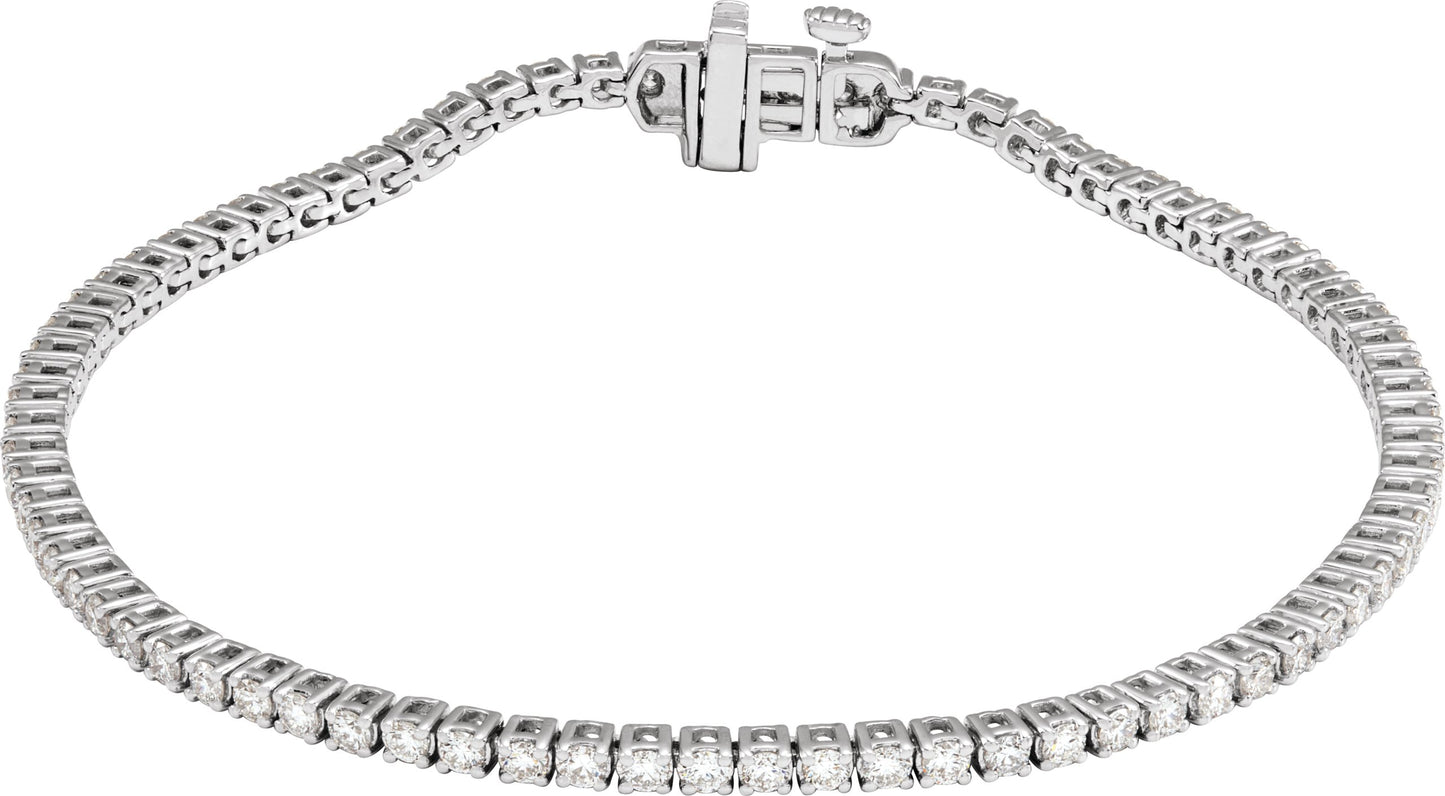 Four Prong Solid Lab Diamond Tennis Bracelet