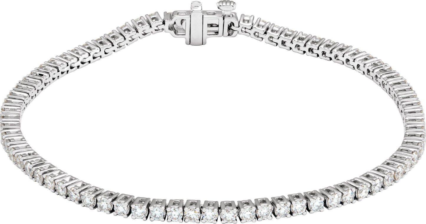Four Prong Solid Lab Diamond Tennis Bracelet