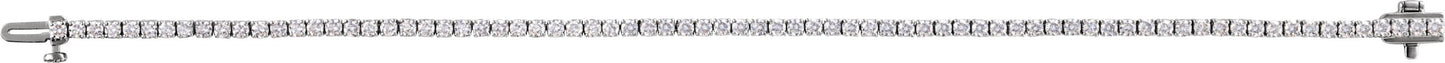 Four Prong Solid Lab Diamond Tennis Bracelet