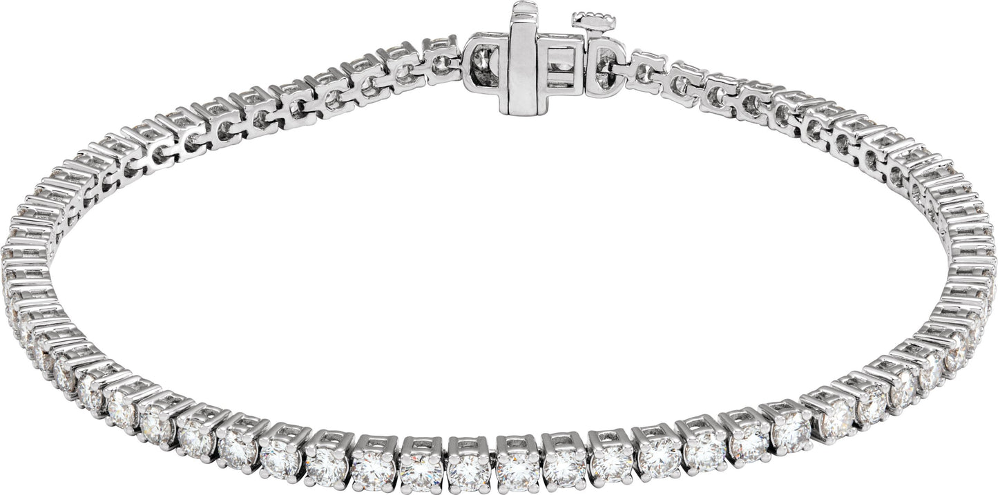 Four Prong Solid Lab Diamond Tennis Bracelet