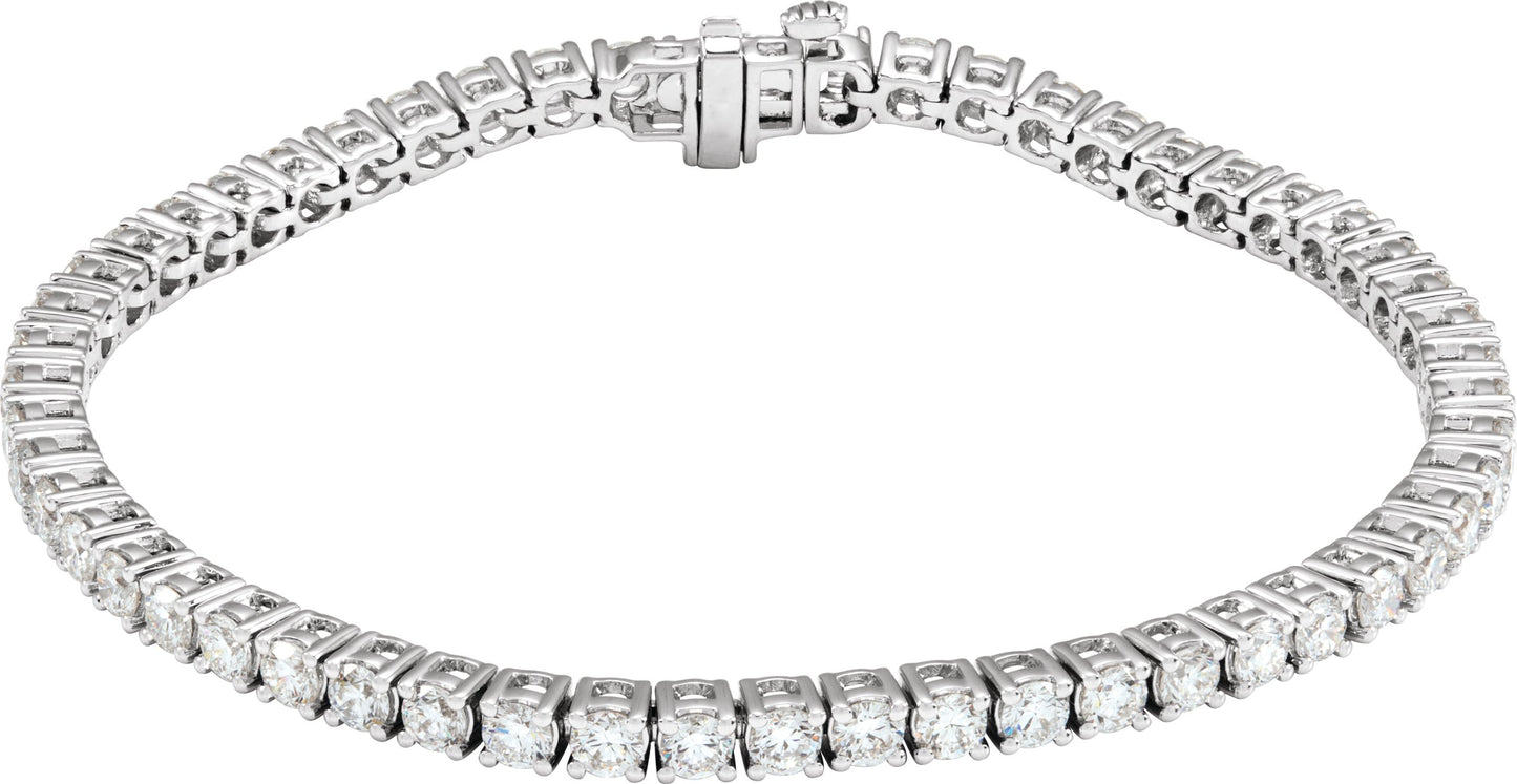 Four Prong Solid Lab Diamond Tennis Bracelet