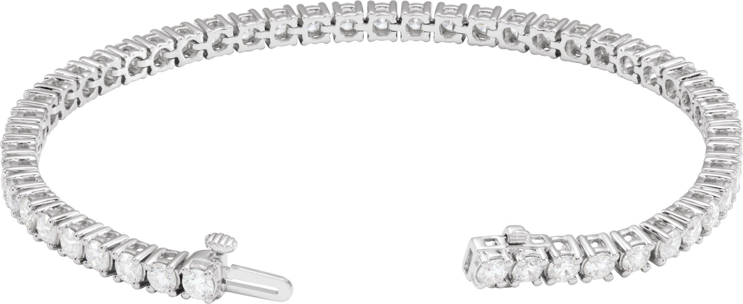 Four Prong Solid Lab Diamond Tennis Bracelet