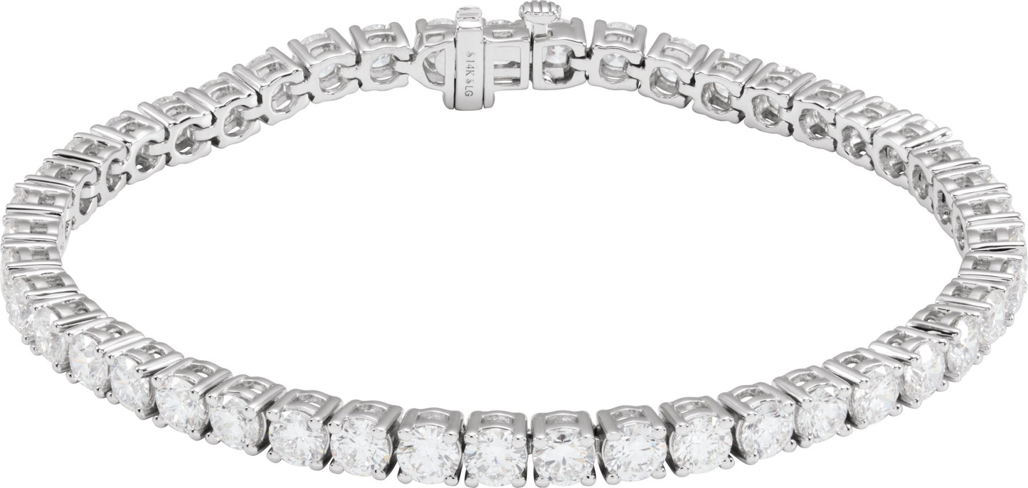 Four Prong Solid Lab Diamond Tennis Bracelet