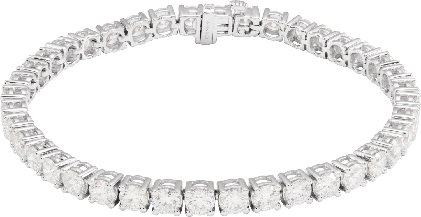 Four Prong Solid Lab Diamond Tennis Bracelet