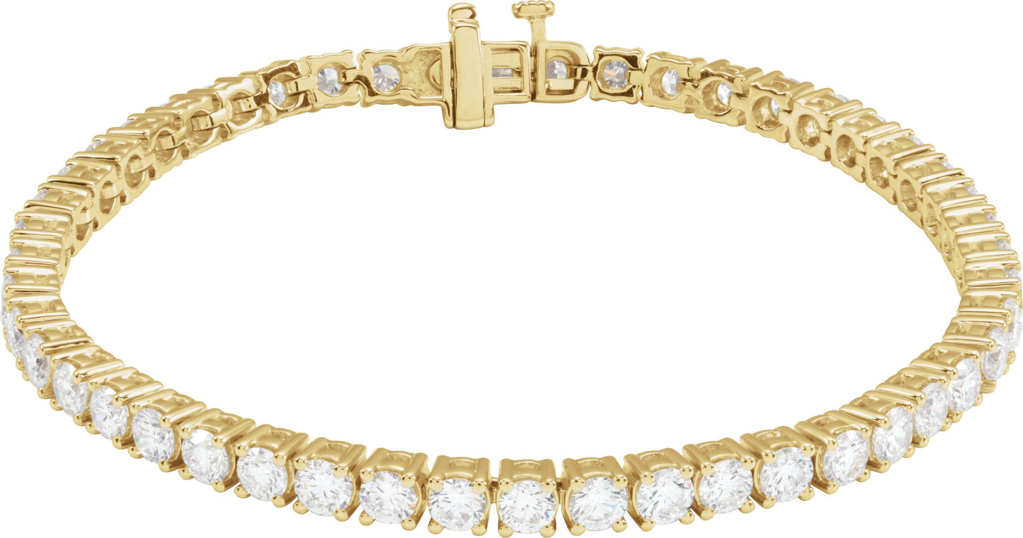 Four Prong Solid Lab Diamond Tennis Bracelet