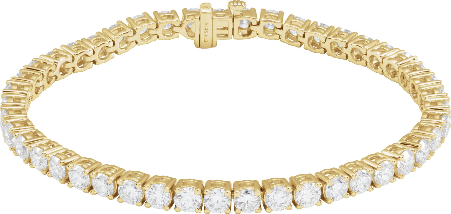 Four Prong Solid Lab Diamond Tennis Bracelet
