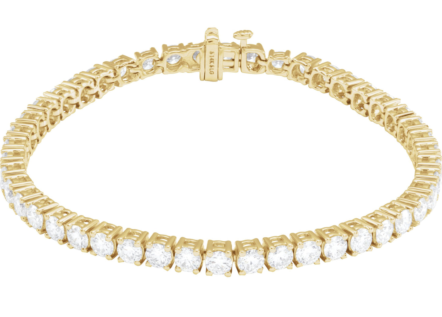 Four Prong Solid Lab Diamond Tennis Bracelet