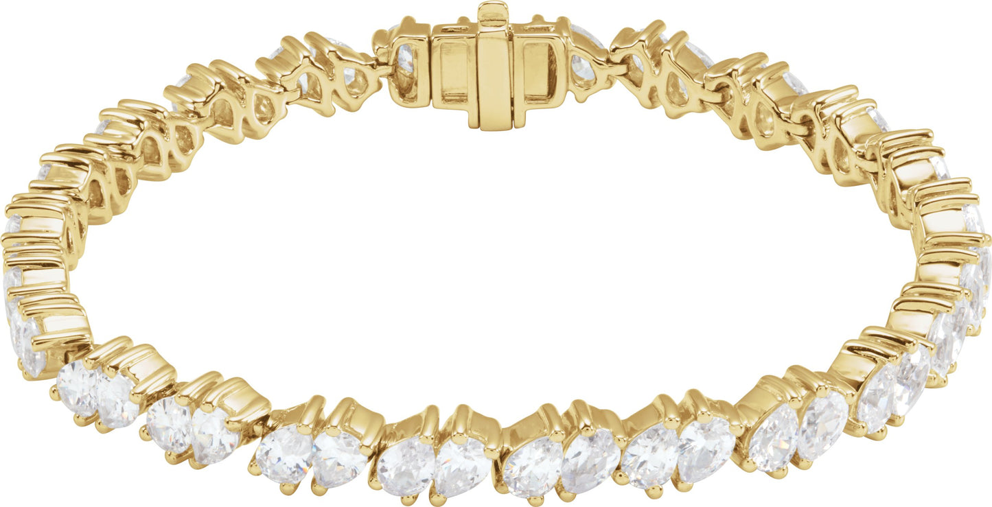 Double Pear Lab Diamond Tennis Bracelet
