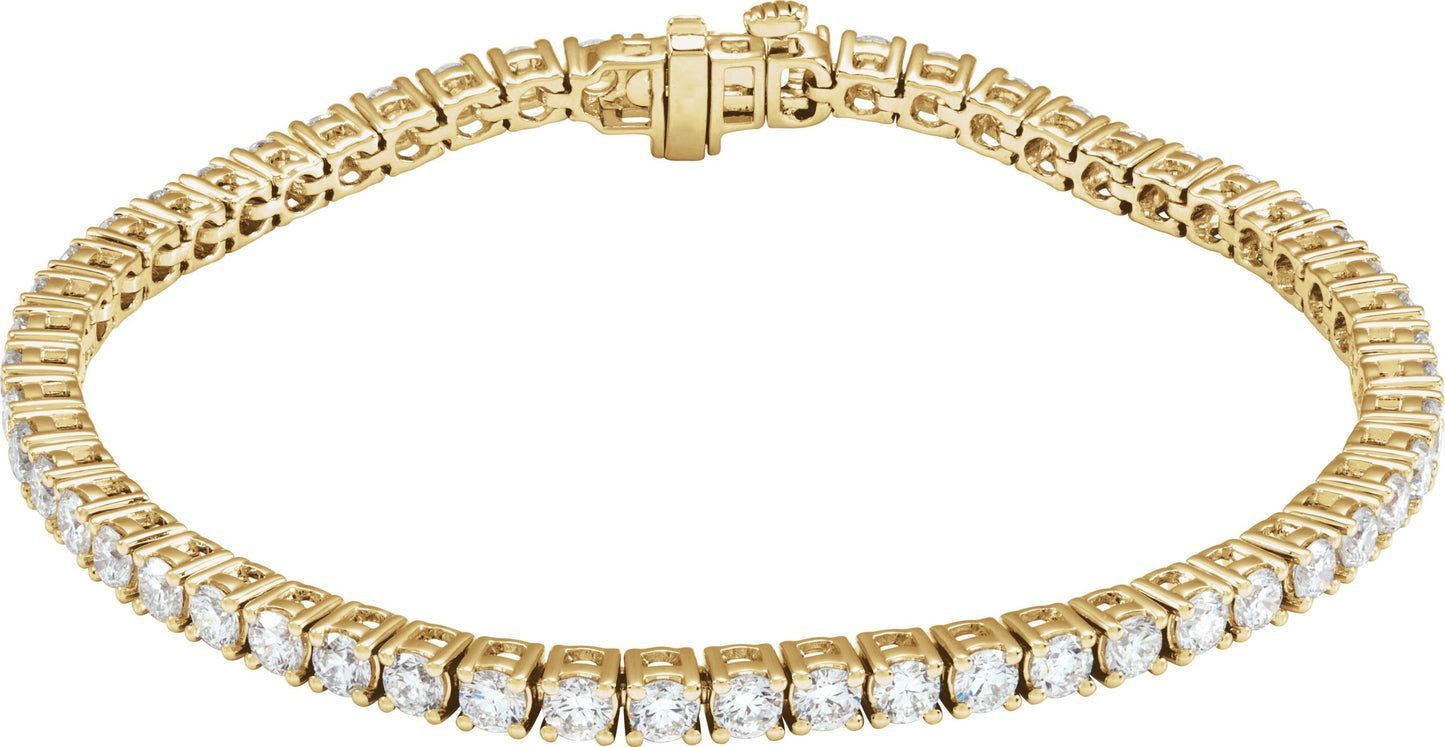 Four Prong Solid Lab Diamond Tennis Bracelet