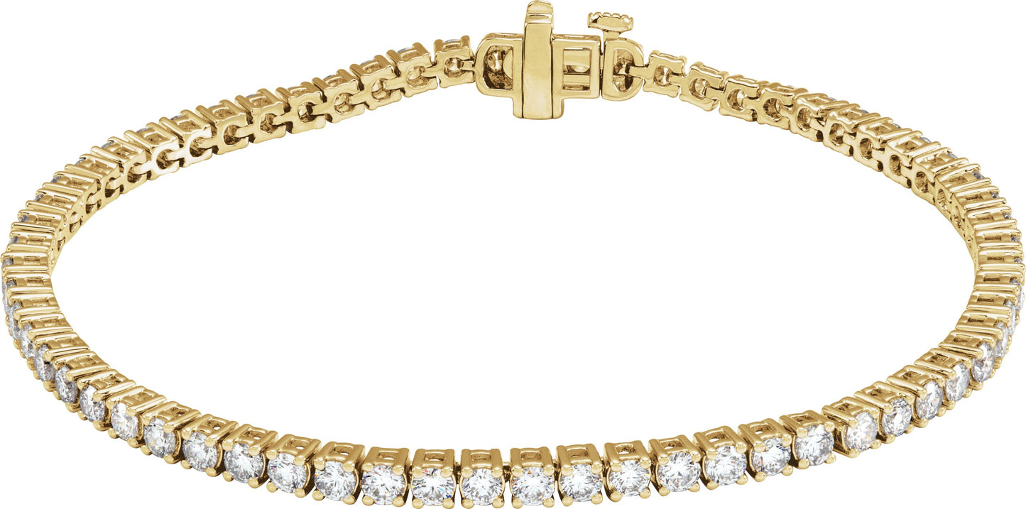 Four Prong Solid Lab Diamond Tennis Bracelet