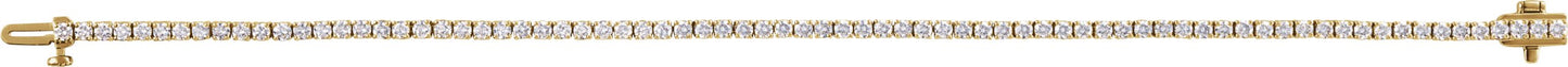 Four Prong Solid Lab Diamond Tennis Bracelet