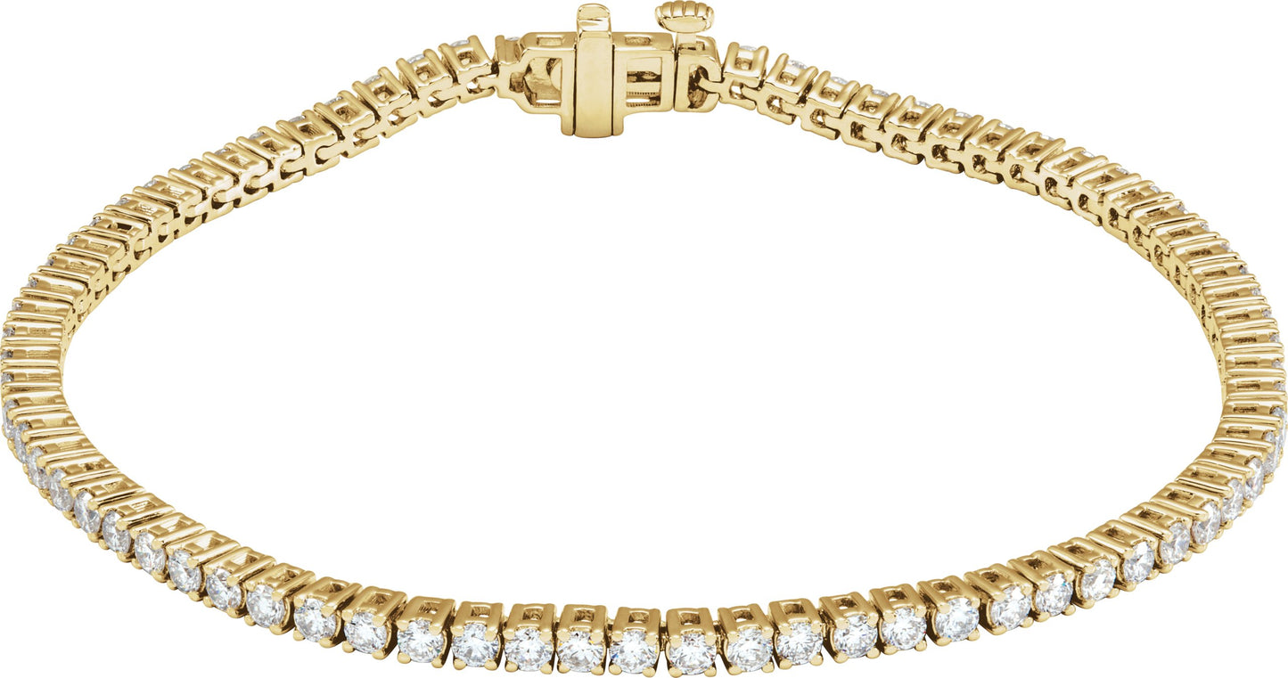 Four Prong Solid Lab Diamond Tennis Bracelet