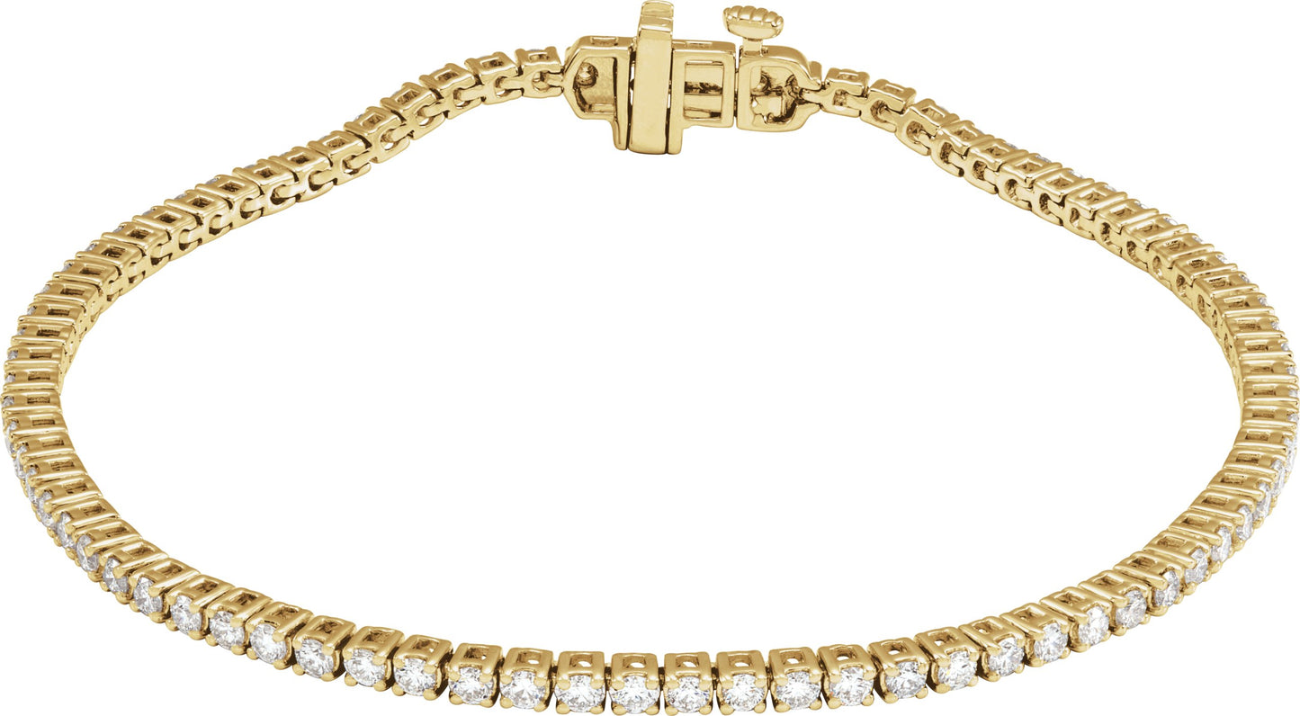 Four Prong Solid Lab Diamond Tennis Bracelet