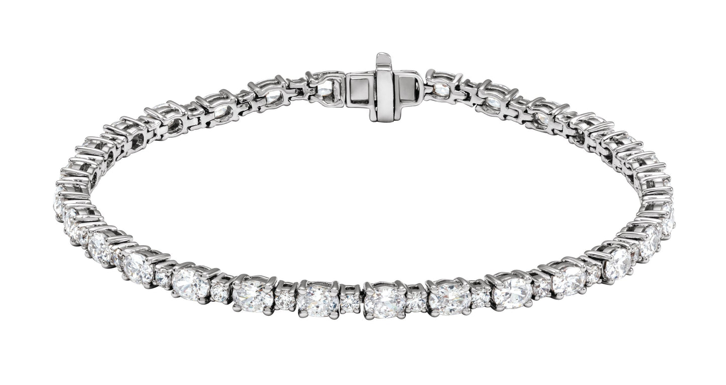 Oval & Round Lab Diamond Tennis Bracelet