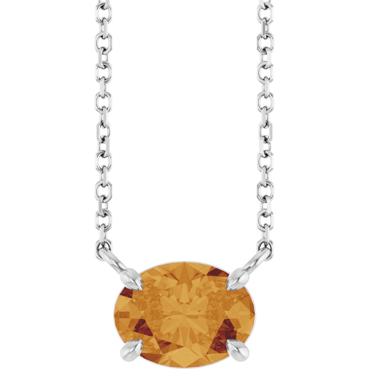 Solitaire Necklace - Natural Citrine