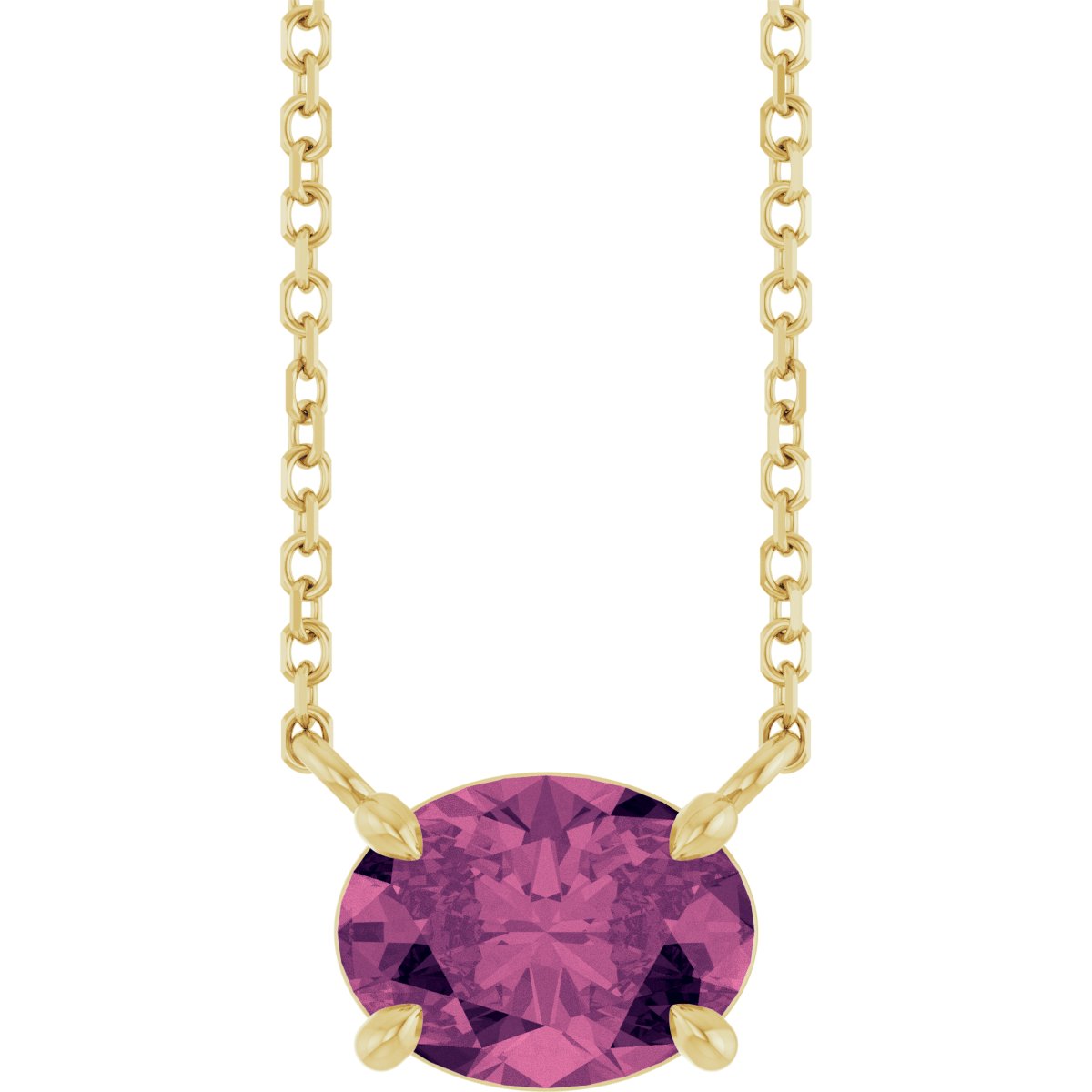 Solitaire Necklace - Natural Pink Tourmaline