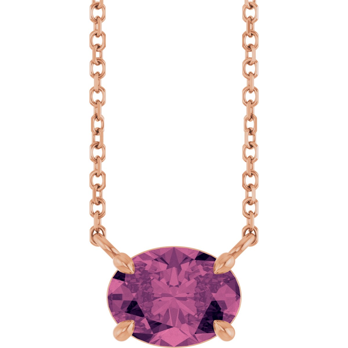 Solitaire Necklace - Natural Pink Tourmaline