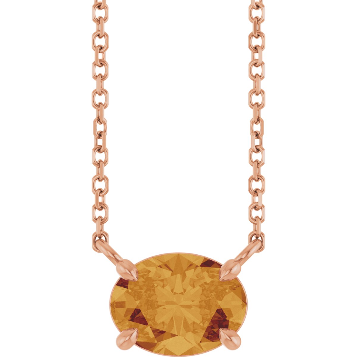 Solitaire Necklace - Natural Citrine
