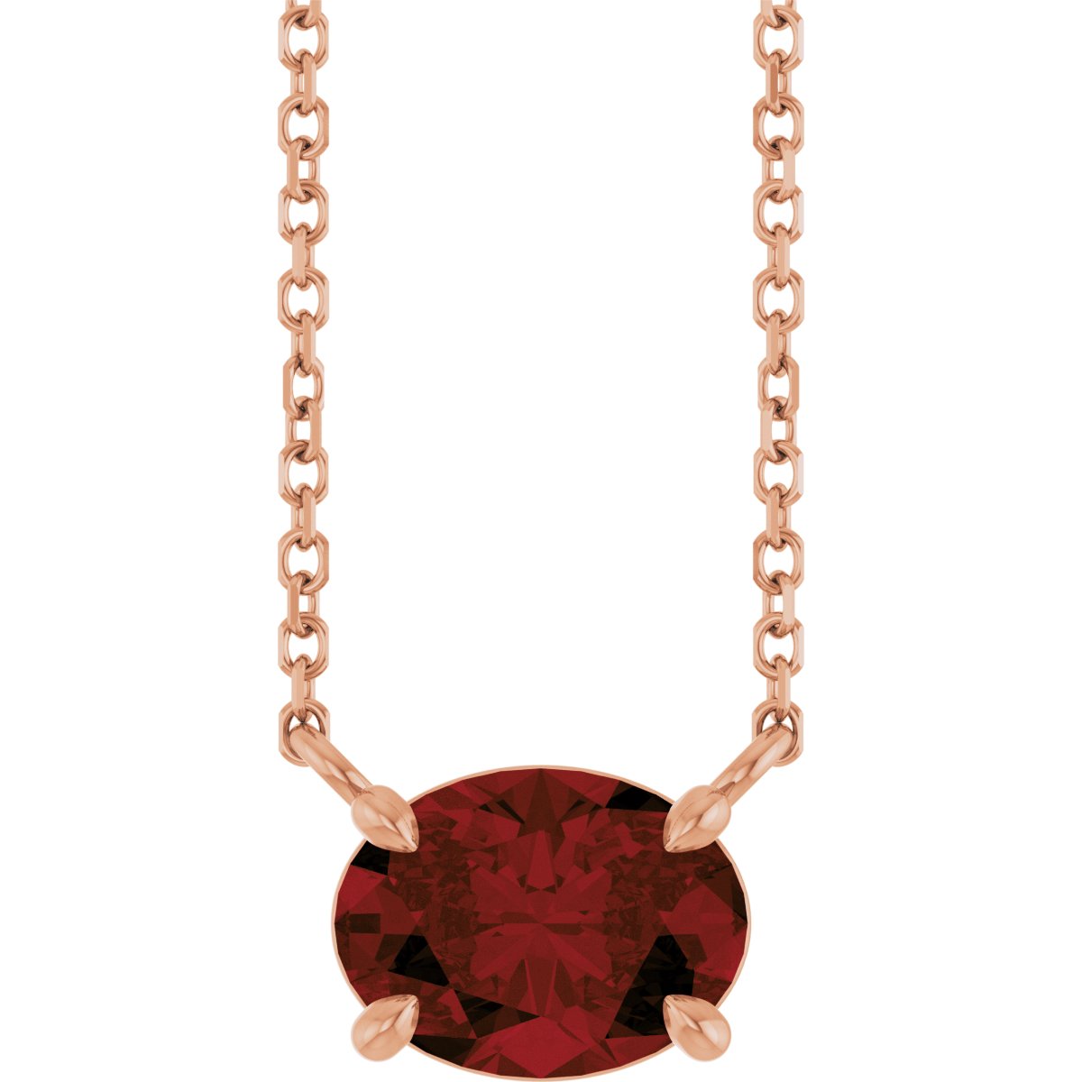Solitaire Necklace - Natural Mozambique Garnet