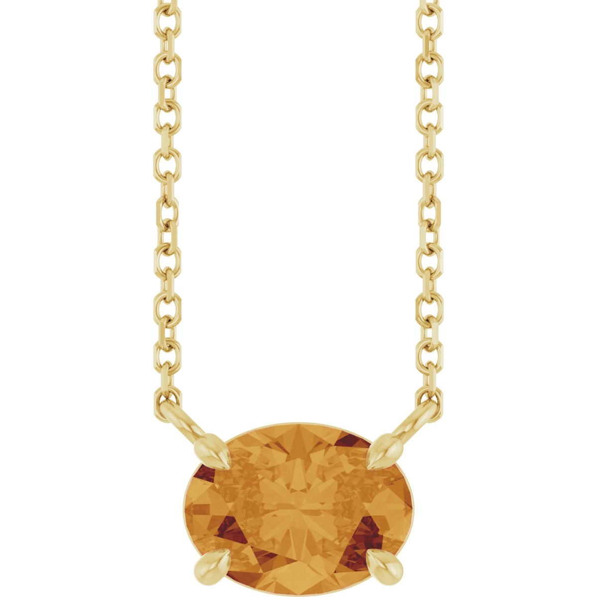 Solitaire Necklace - Natural Citrine