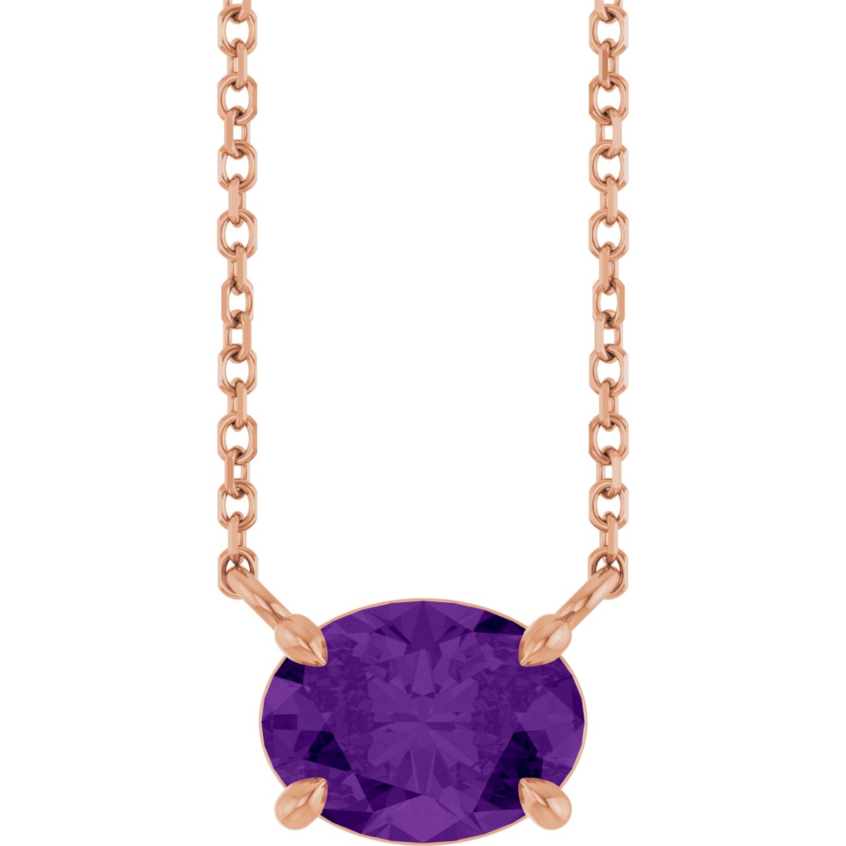 Solitaire Necklace - Natural Amethyst
