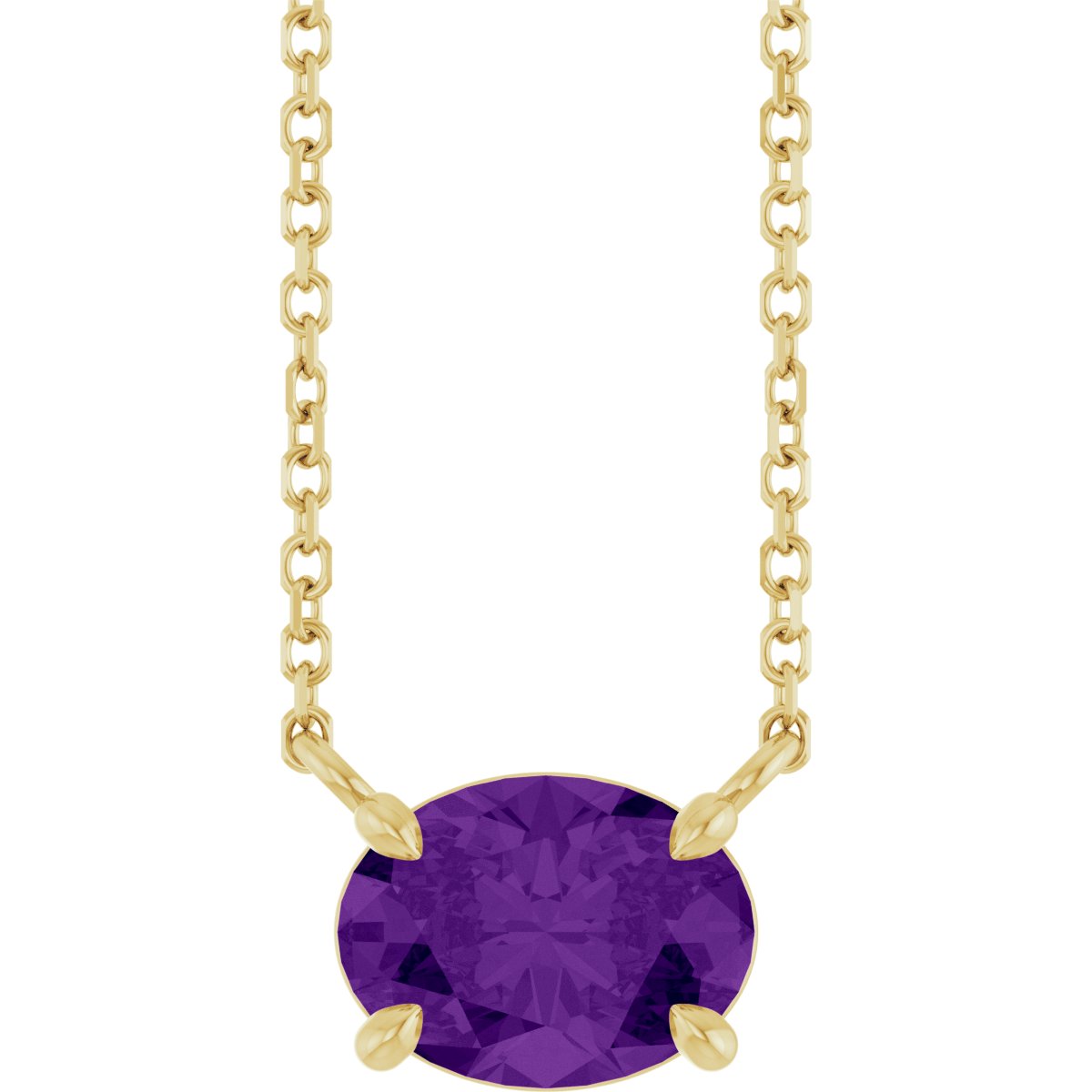 Solitaire Necklace - Natural Amethyst