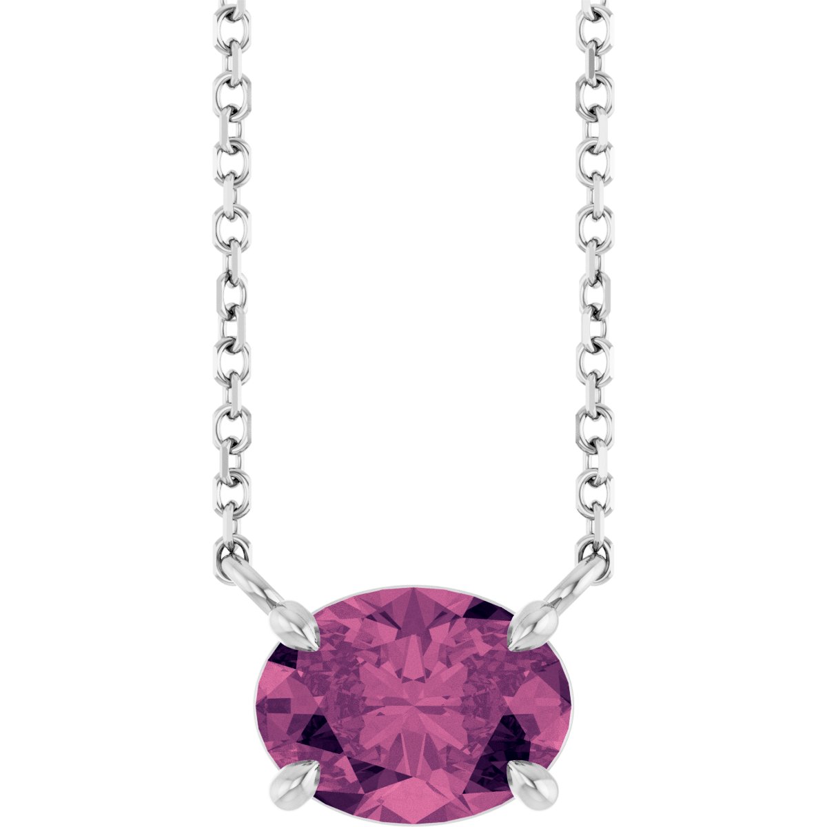 Solitaire Necklace - Natural Pink Tourmaline