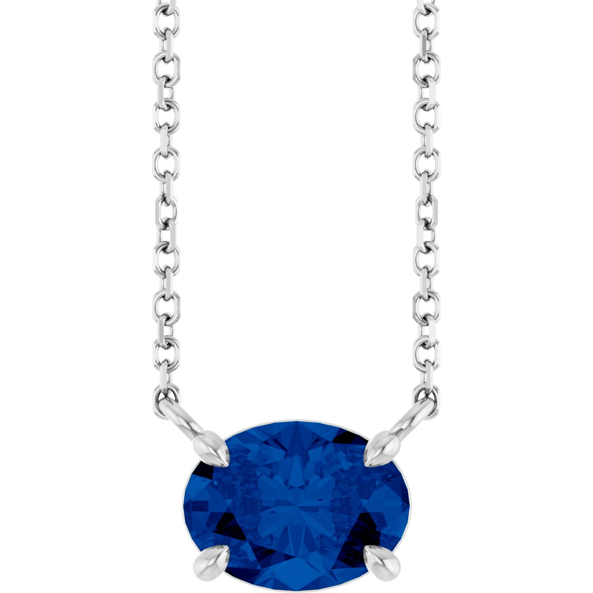 Solitaire Necklace - Natural Blue Sapphire
