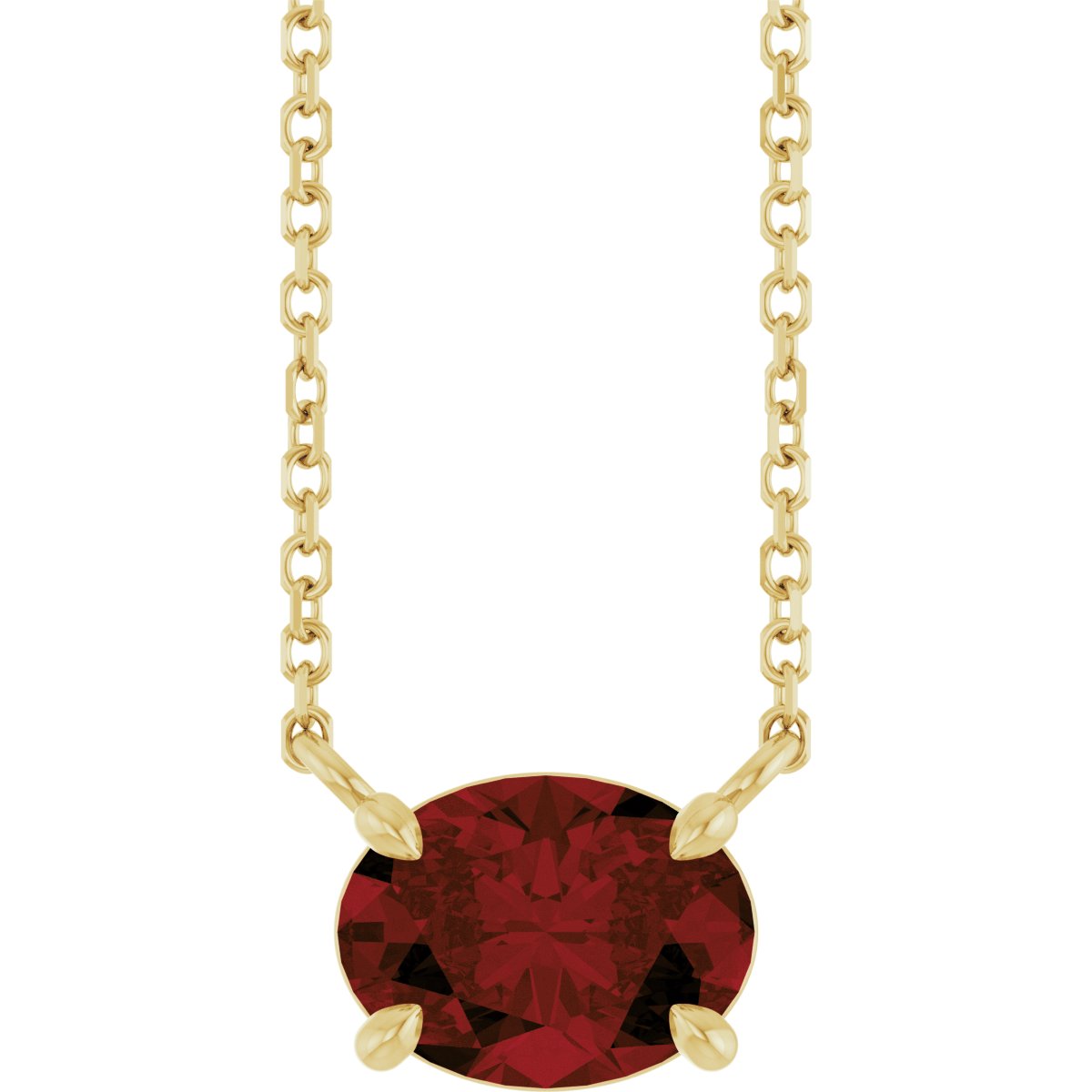 Solitaire Necklace - Natural Mozambique Garnet