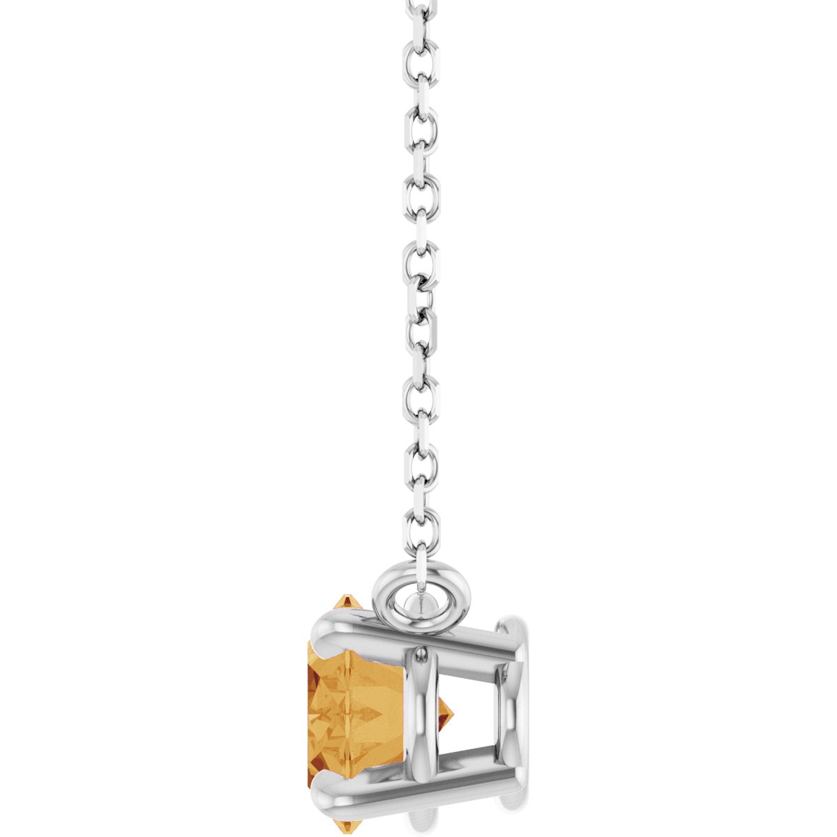 Solitaire Necklace - Natural Citrine