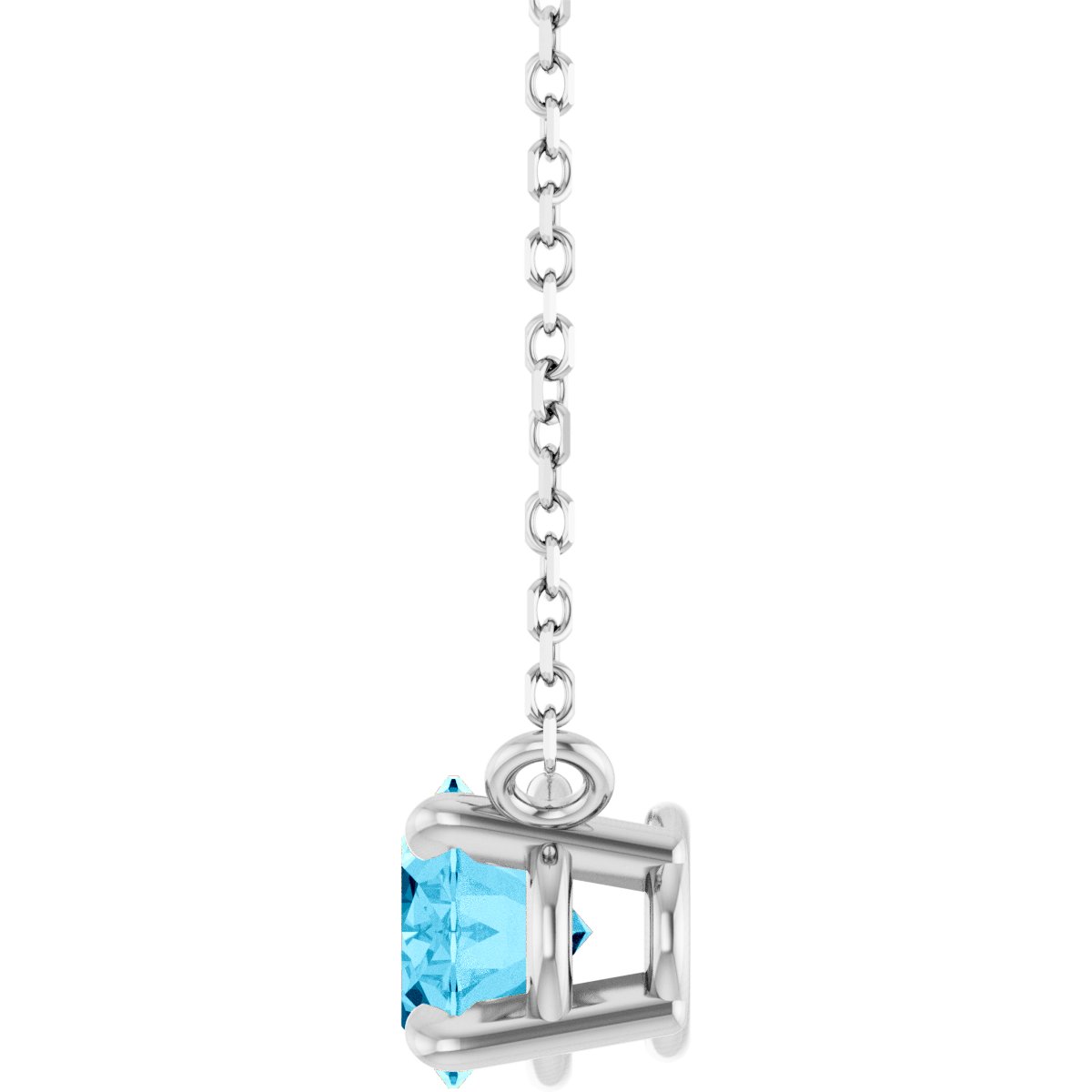 Solitaire Necklace - Natural Aquamarine