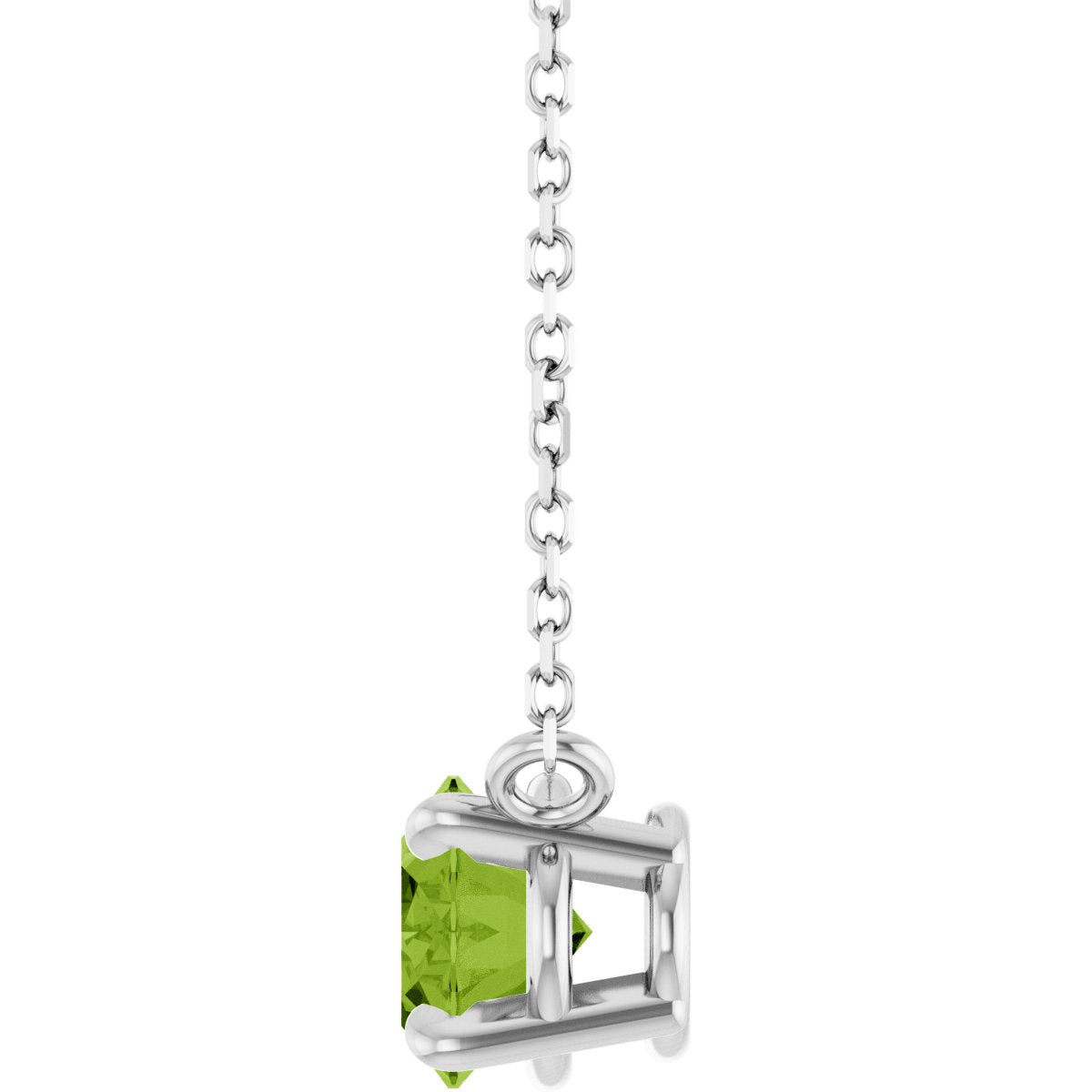 Solitaire Necklace - Natural Peridot