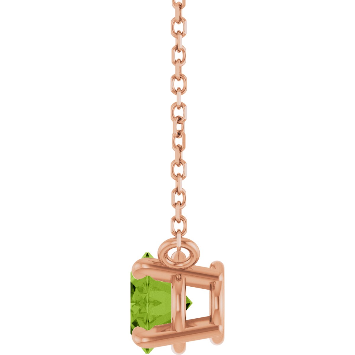 Solitaire Necklace - Natural Peridot