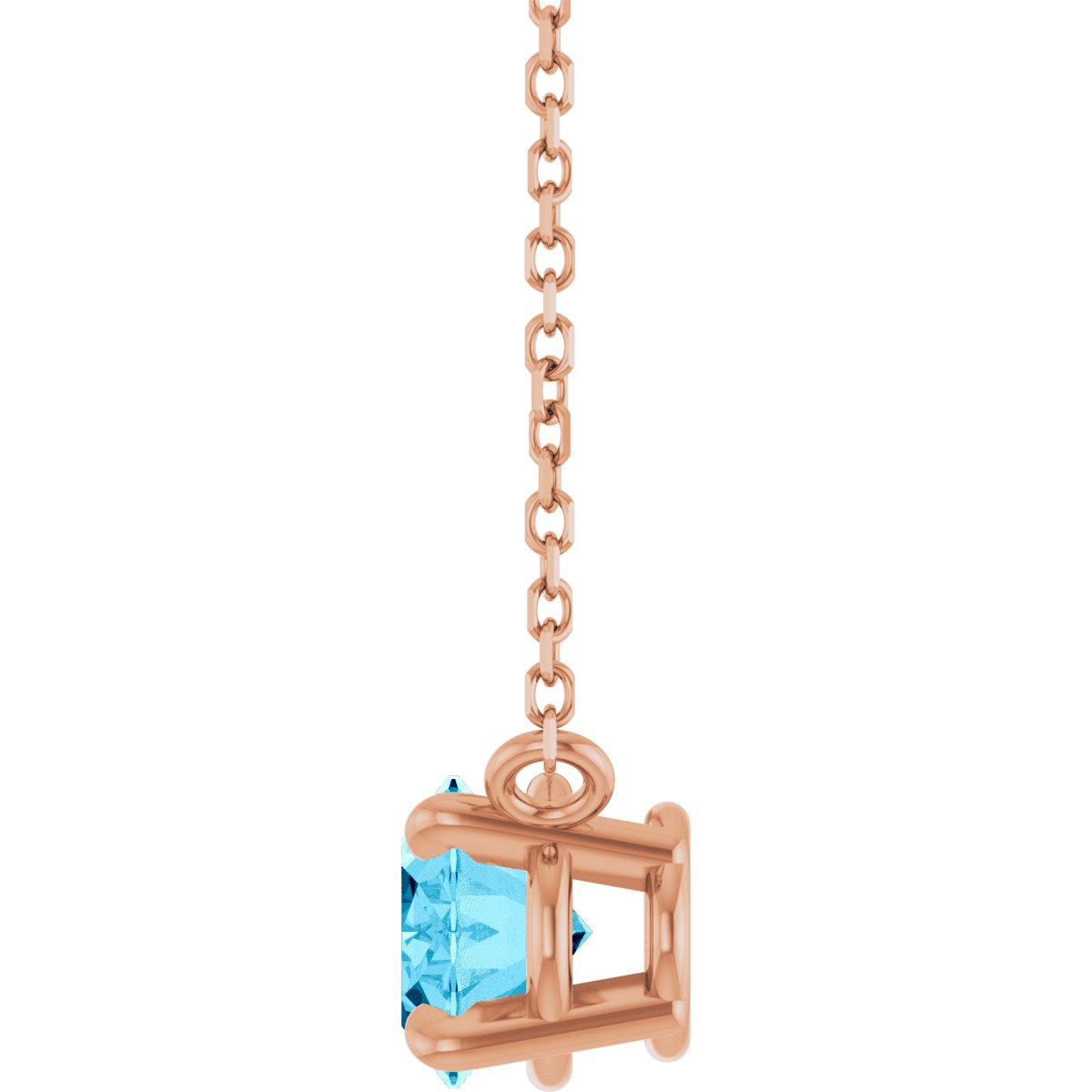 Solitaire Necklace - Natural Aquamarine
