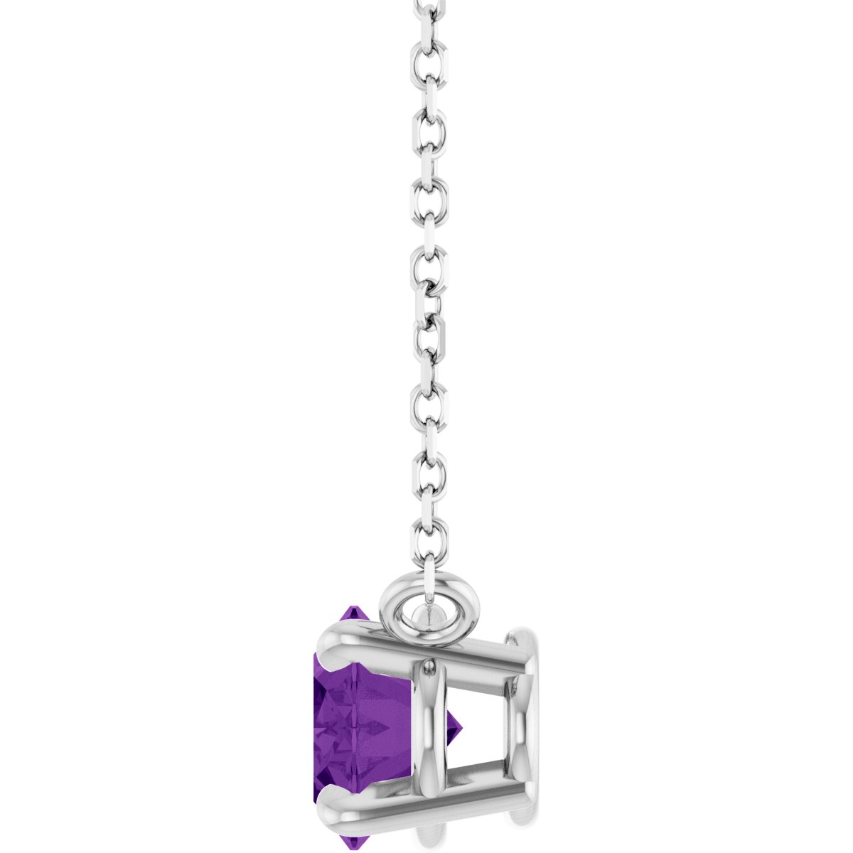 Solitaire Necklace - Natural Amethyst