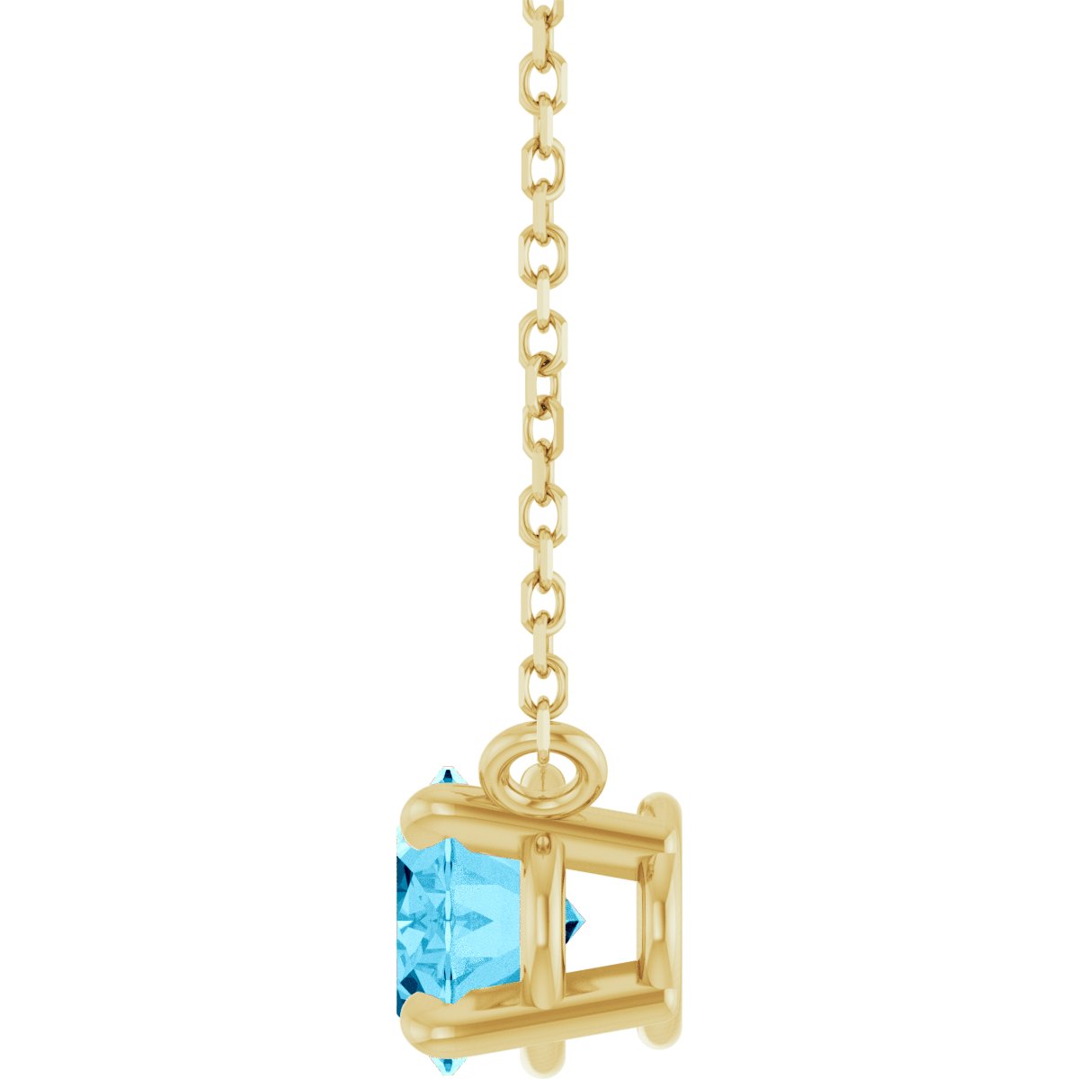 Solitaire Necklace - Natural Aquamarine
